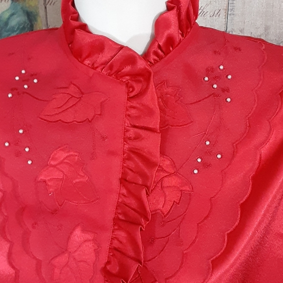 Valentine Red Ruffle Blouse - Picture 2 of 7